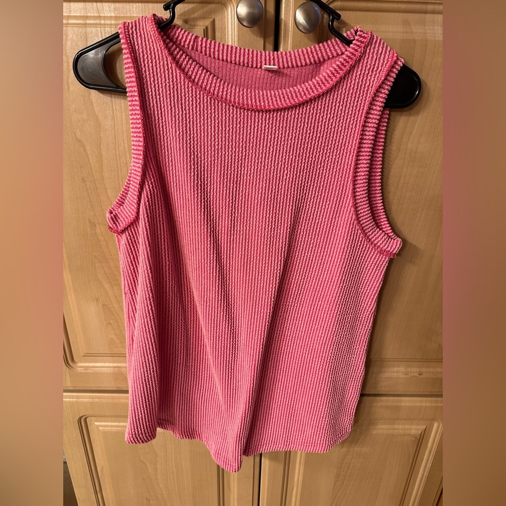 NEW! Basic Boutique Women's Round Neck Ribbed Vest Top Summer